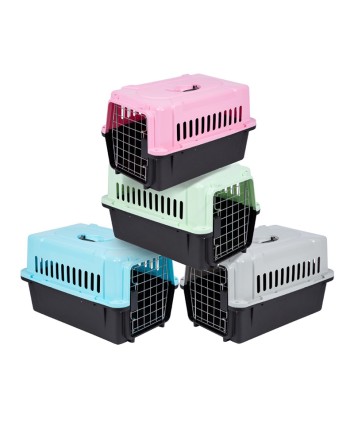 Metal Door Plastic Pet Carrier