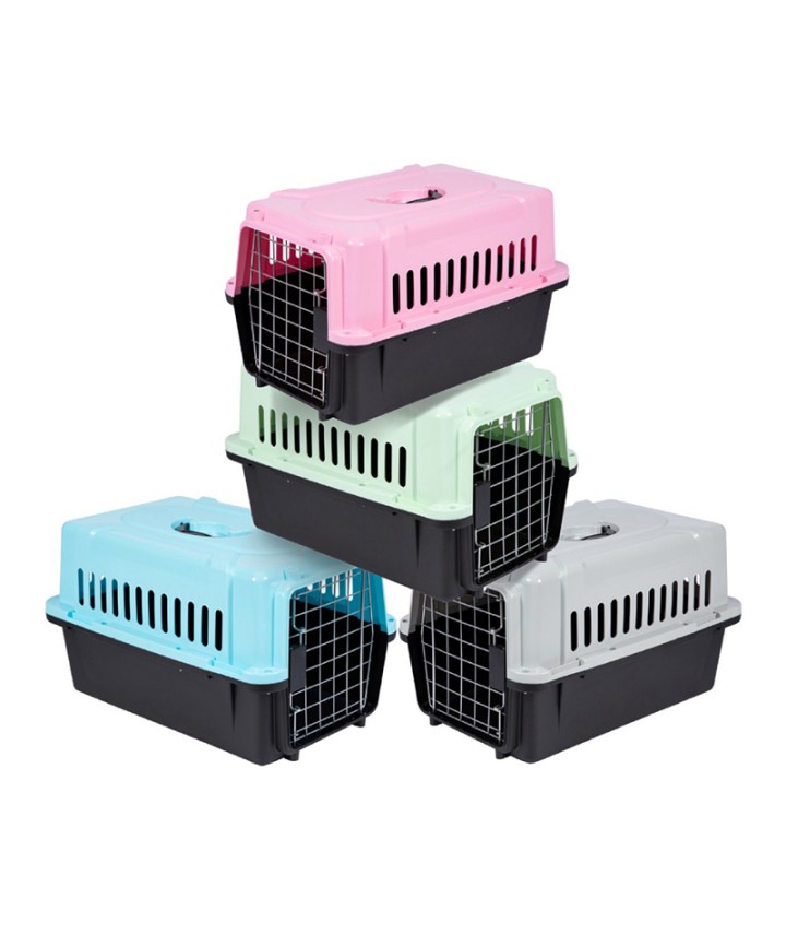 Metal Door Plastic Pet Carrier