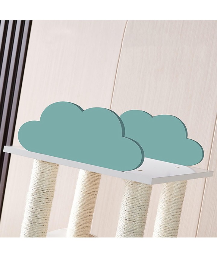 Cloud-Shaped Wooden Cat Tree