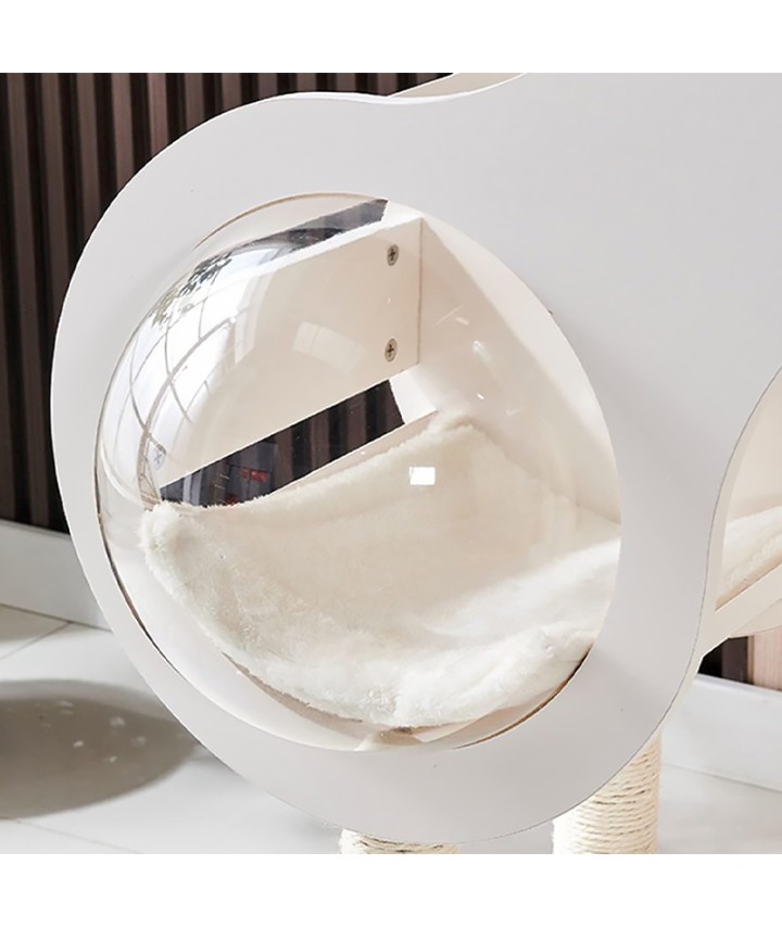 Cloud-Shaped Wooden Cat Tree