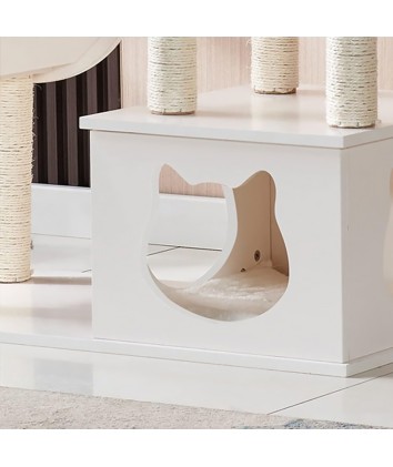 Cloud-Shaped Wooden Cat Tree