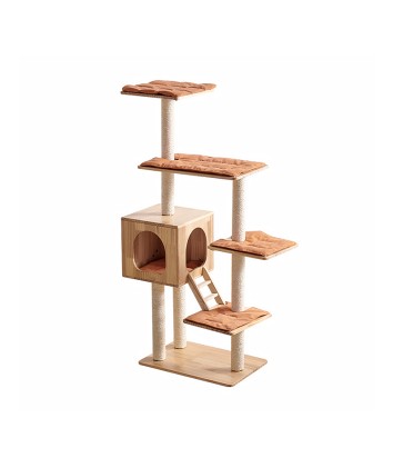 Solid Wood Multi-Level Cat Tree