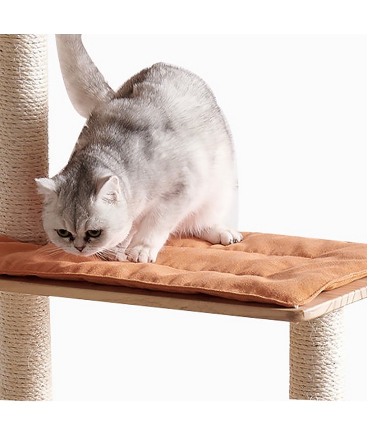 Solid Wood Multi-Level Cat Tree