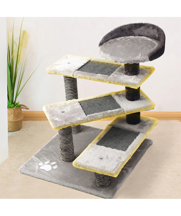 Dark Gray Plush Cat Tree