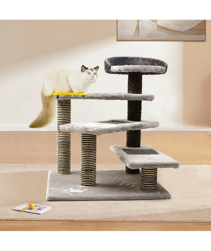 Dark Gray Plush Cat Tree