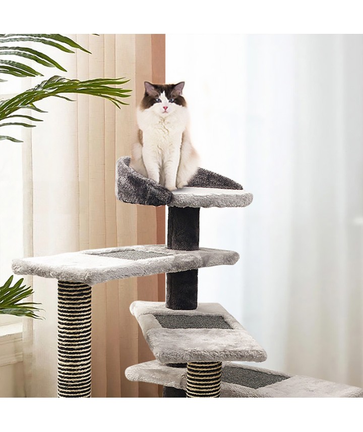 Dark Gray Plush Cat Tree