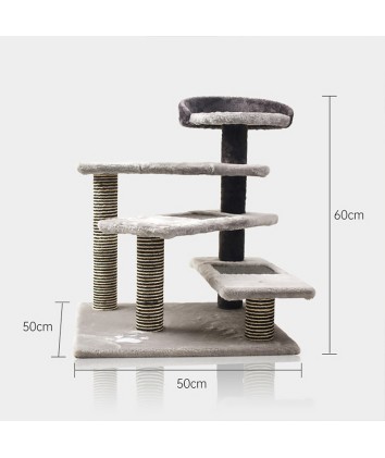 Dark Gray Plush Cat Tree