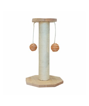 Short Plush Wooden Cat Tree