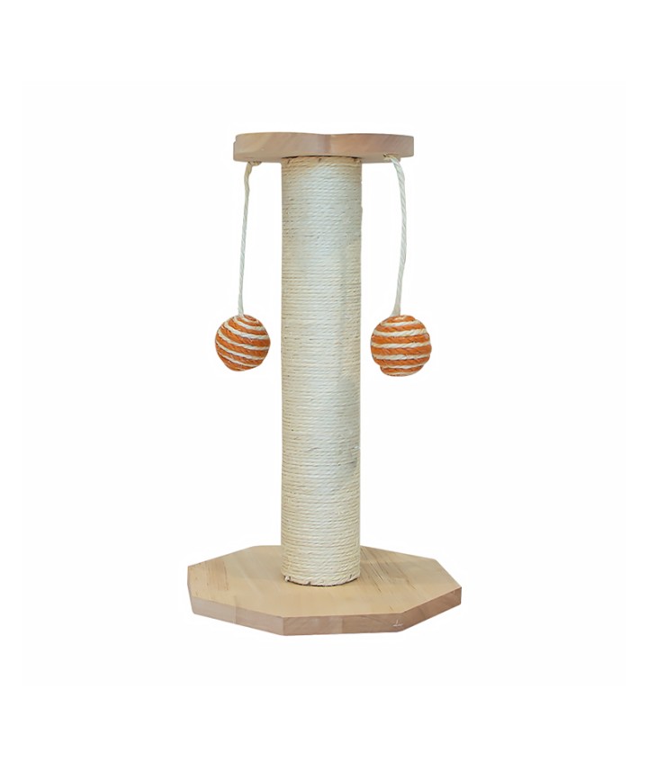 Short Plush Wooden Cat Tree
