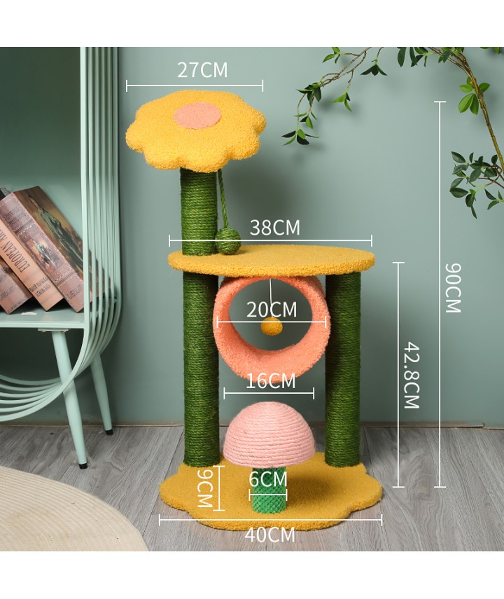 Sunflower & Mushroom Cat Tree