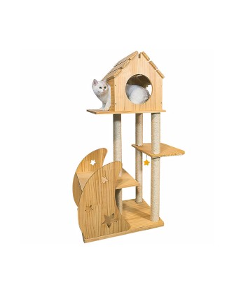 Wooden House Solid Wood Cat Tower
