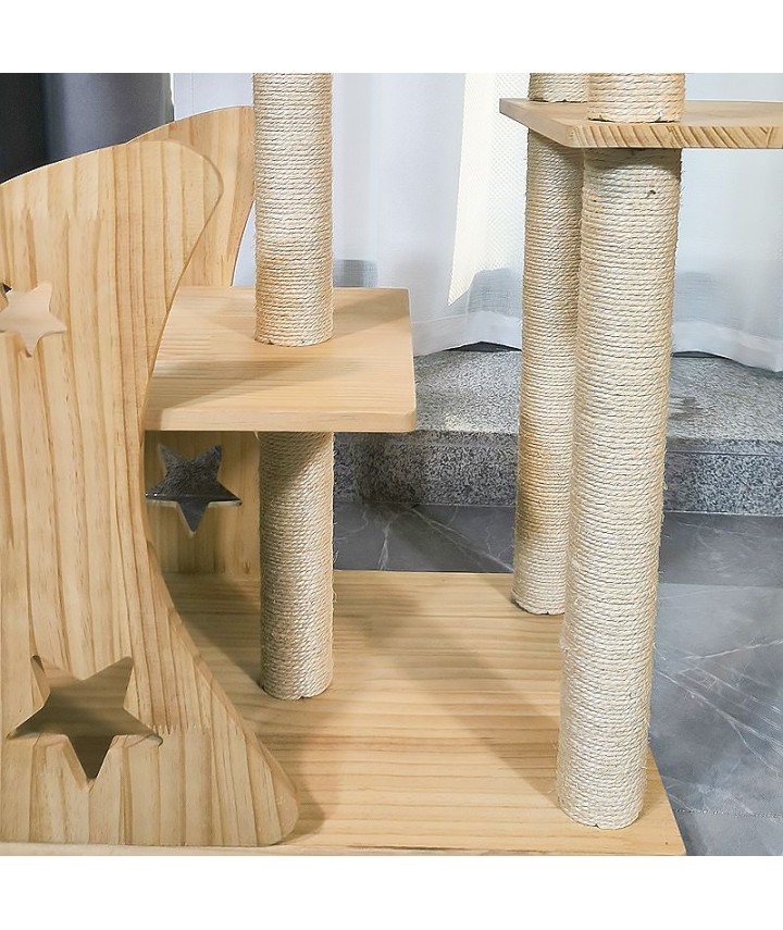 Wooden House Solid Wood Cat Tower