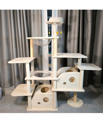 Multi-layer Plush Cat Tree with Platforms 