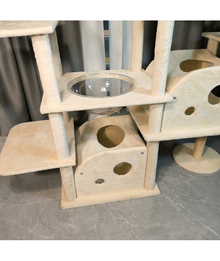 Multi-layer Plush Cat Tree with Platforms 