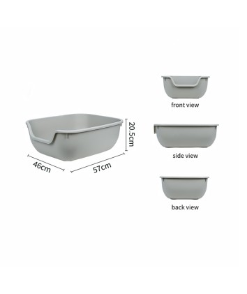 Open-Top Splash-Proof Cat Litter Box