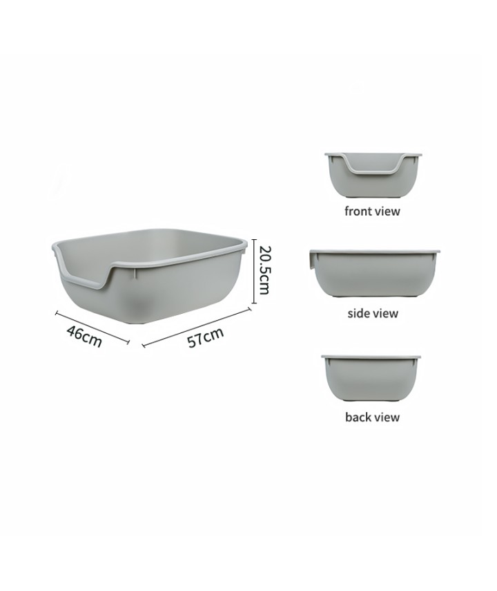 Open-Top Splash-Proof Cat Litter Box
