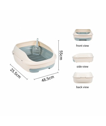 Semi-Open Splash-Proof Cat Litter Box