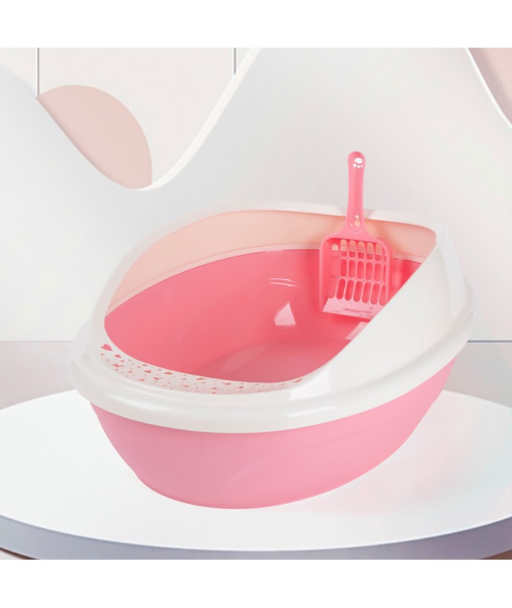 Large-Capacity Oval Cat Litter Box