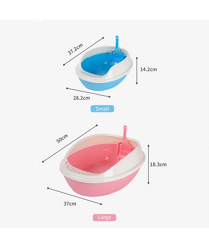 Large-Capacity Oval Cat Litter Box
