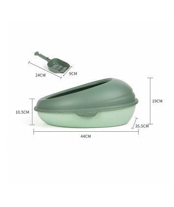 Semi-Enclosed Plastic Cat Litter Box
