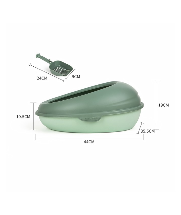 Semi-Enclosed Plastic Cat Litter Box
