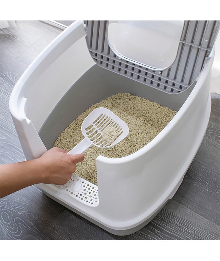 Hinged-Top Cat Litter Box
