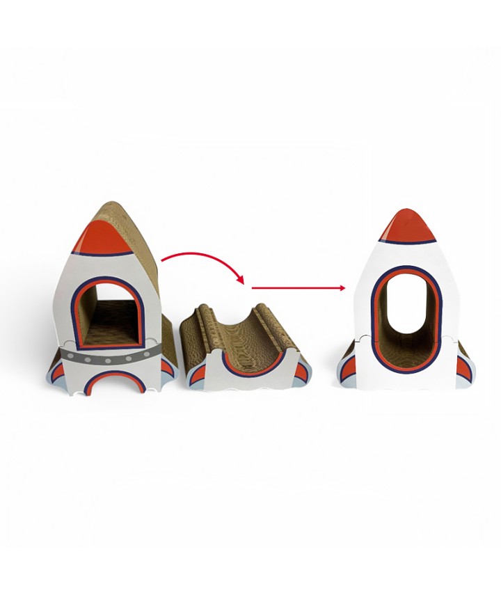 Three-in-One Rocket Cat Scratcher